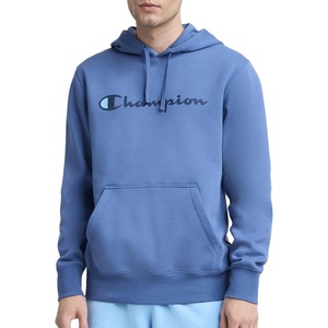 Champion Men’s Pullover Graphic Fleece Hoodie, Standard Fit, Midweight Fleece, Classic Script Logo(Coastal Fjord)