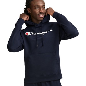 Champion Men’s Pullover Graphic Fleece Hoodie, Standard Fit, Midweight Fleece, Classic Script Logo(Deep Navy)