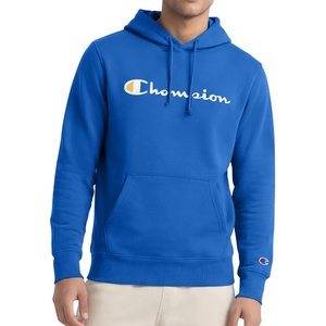 Champion Men’s Pullover Graphic Fleece Hoodie, Standard Fit, Midweight Fleece, Classic Script Logo(Nebulas Blue)