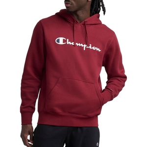 Champion Men’s Pullover Graphic Fleece Hoodie, Standard Fit, Midweight Fleece, Classic Script Logo(Pomegranate)