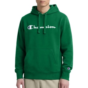 Champion Men’s Pullover Graphic Fleece Hoodie, Standard Fit, Midweight Fleece, Classic Script Logo(Verdant Green)