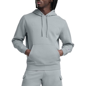 Champion Men’s Pullover Graphic Fleece Hoodie, Standard Fit, Midweight Fleece, Tonal Script Logo(Quarry)