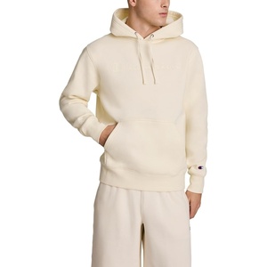 Champion Men’s Pullover Graphic Fleece Hoodie, Standard Fit, Midweight Fleece, Tonal Script Logo(Unbleached Cotton)