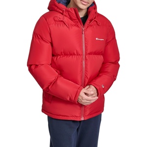 Champion Men’s Quilted Full-zip Hooded Puffer Jacket(Chili Pepper)