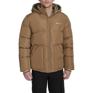 Champion Men’s Quilted Full-zip Hooded Puffer Jacket(Otter Patch Pocket)