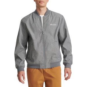 Champion Men’s Soft Shell Sport Bomber Jacket With Logo(Heather Grey)