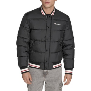Champion Men’s Varsity Bomber Puffer Jacket(New Black Tech)
