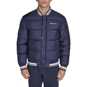 Champion Men’s Varsity Bomber Puffer Jacket(Peacoat Tech)