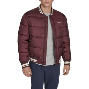 Champion Men’s Varsity Bomber Puffer Jacket(Wine Tech)