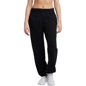 Champion Women’s Cinched-Bottom Fleece Sweatpants, Oversized Fit, Midweight(Black)