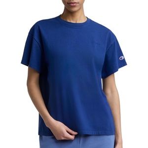 Champion Women’s Classic Short Sleeve Graphic T-Shirt, Loose Fit, Script Logo(Blue Depths – Tonal Script Logo)