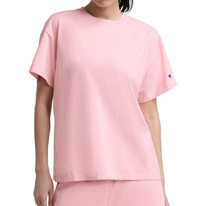 Champion Women’s Classic Short Sleeve Graphic T-Shirt, Loose Fit, Script Logo(Rose Shadow – Tonal Script Logo)