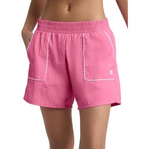 Champion Women’s Courtside 5″ Short with Piping, Standard Fit, Crinkle Nylon(Pink Cosmos)
