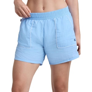 Champion Women’s Courtside 5″ Short with Piping, Standard Fit, Crinkle Nylon(Placid Blue)
