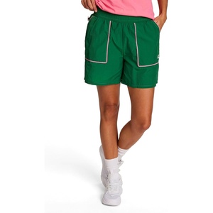 Champion Women’s Courtside 5″ Short with Piping, Standard Fit, Crinkle Nylon(Verdant Green)