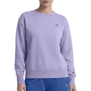 Champion Women’s Crewneck Fleece Sweatshirt, Loose Fit, Midweight, C Logo, Available in Regular and Plus(Daybreak – C Logo)
