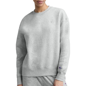 Champion Women’s Crewneck Fleece Sweatshirt, Loose Fit, Midweight, C Logo, Available in Regular and Plus(Oxford Gray Heather – C Logo)