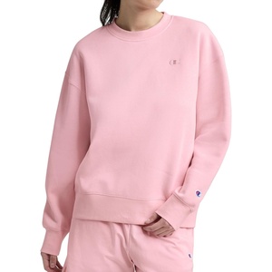 Champion Women’s Crewneck Fleece Sweatshirt, Loose Fit, Midweight, C Logo, Available in Regular and Plus(Rose Shadow – C Logo)