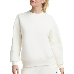 Champion Women’s Crewneck Fleece Sweatshirt, Loose Fit, Midweight, C Logo, Available in Regular and Plus(Unbleached Cotton – C Logo)