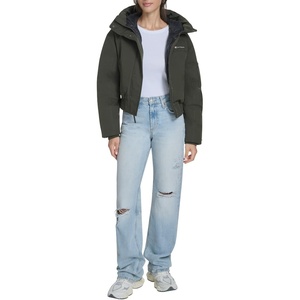 Champion Women’s Cropped Hooded Ski Bomber(Olive)