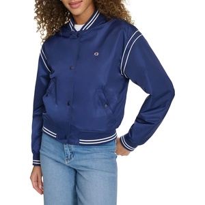 Champion Women’s Cropped Varsity Bomber Jacket(Medieval Blue)