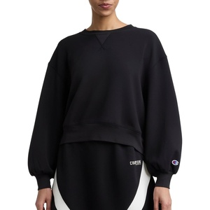 Champion Women’s Endzone Crewneck Sweatshirt, Loose Fit(Black)