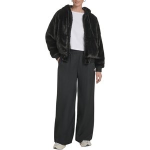Champion Women’s Faux Fur Hoody Bomber Jacket(Black)