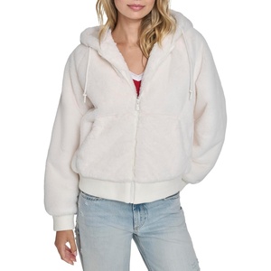 Champion Women’s Faux Fur Hoody Bomber Jacket(Cream)