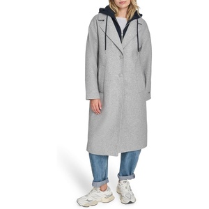 Champion Women’s Long Top Coat With Removable Jersey Bib(Light Grey)