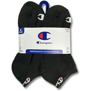 Champion Women’s Low Cut Beathable Moisture-Wicking Athletic Socks (6-Pack)(Black 3)