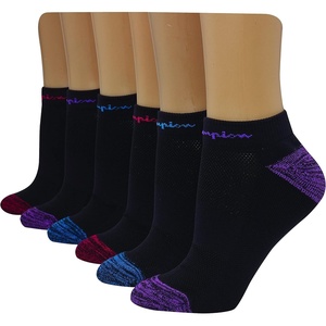Champion Women’s Low Cut Beathable Moisture-Wicking Athletic Socks (6-Pack)(Black)