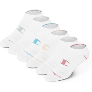 Champion Women’s Low Cut Beathable Moisture-Wicking Athletic Socks (6-Pack)(White Big C)