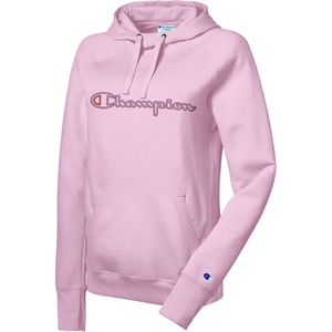 Champion Women’s Pullover Fleece Hoodie, Loose Fit, Midweight, Script Logo, Available in Regular and Plus(Hush Pink-586139)
