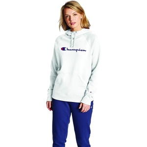 Champion Women’s Pullover Fleece Hoodie, Loose Fit, Midweight, Script Logo, Available in Regular and Plus(White-y07418)