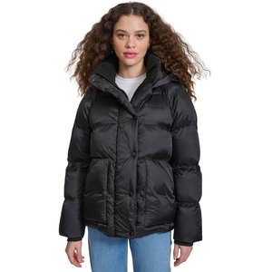 Champion Women’s Quilted Mid-weight Puffer Jacket With Hood(Black)