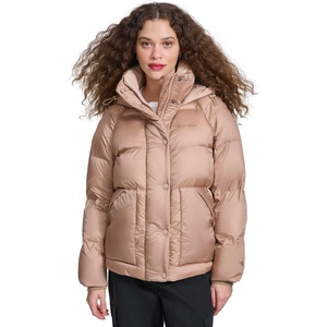 Champion Women’s Quilted Mid-weight Puffer Jacket With Hood(Warm Taupe)