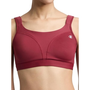 Champion Women’s Sports Bra, High-Impact, Maximum Support, Breathable, Moisture-Wicking Fabric(Pomegranate)
