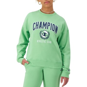 Champion Women’s Sweatshirt, Fleece, Crewneck Sweatshirt, Warm Sweatshirt for Women (Plus Size Available)(Spring Green Champion Athletic Club)