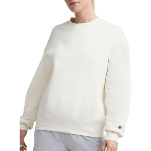 Champion Women’s Sweatshirt, Fleece, Crewneck Sweatshirt, Warm Sweatshirt for Women (Plus Size Available)(Unbleached Cotton – Tonal Script Logo)