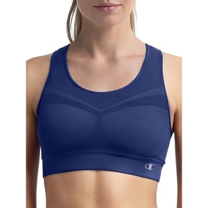 Champion Women’s The Infinity Racerback Sports Bra, Moderate Support, Seamless, Moisture-Wicking(Blue Depths)