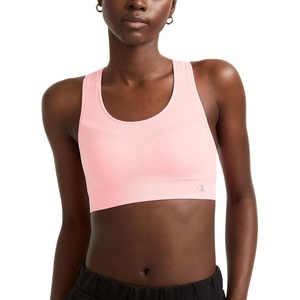 Champion Women’s The Infinity Racerback Sports Bra, Moderate Support, Seamless, Moisture-Wicking(Pink Bow)
