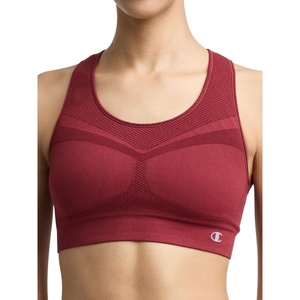 Champion Women’s The Infinity Racerback Sports Bra, Moderate Support, Seamless, Moisture-Wicking(Pomegranate)