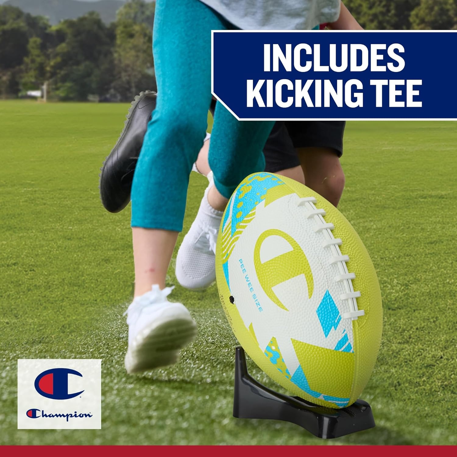 image:imageChampion Blitz Football AllWeather Football Enhanced Grip Durable Rubber Cover and Molded Laces for Outdoor Sports amp Training Includes 6 Ball PumpKnockout Pink Starter Set