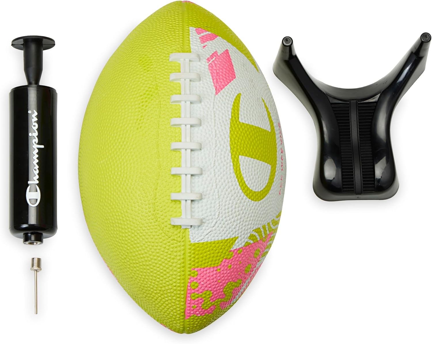 image:imageChampion Blitz Football AllWeather Football Enhanced Grip Durable Rubber Cover and Molded Laces for Outdoor Sports amp Training Includes 6 Ball PumpKnockout Pink Starter Set