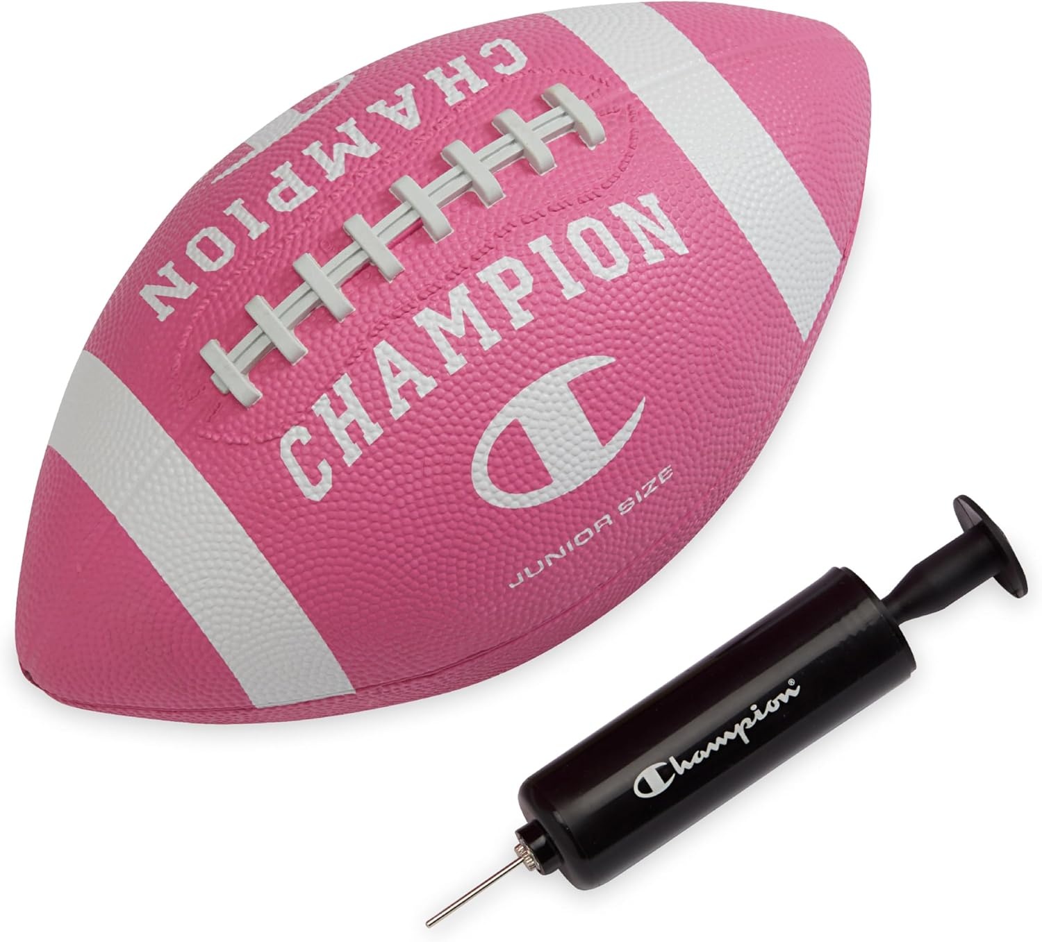 image:imageChampion Blitz Football AllWeather Football Enhanced Grip Durable Rubber Cover and Molded Laces for Outdoor Sports amp Training Includes 6 Ball PumpOptic PinkWhite