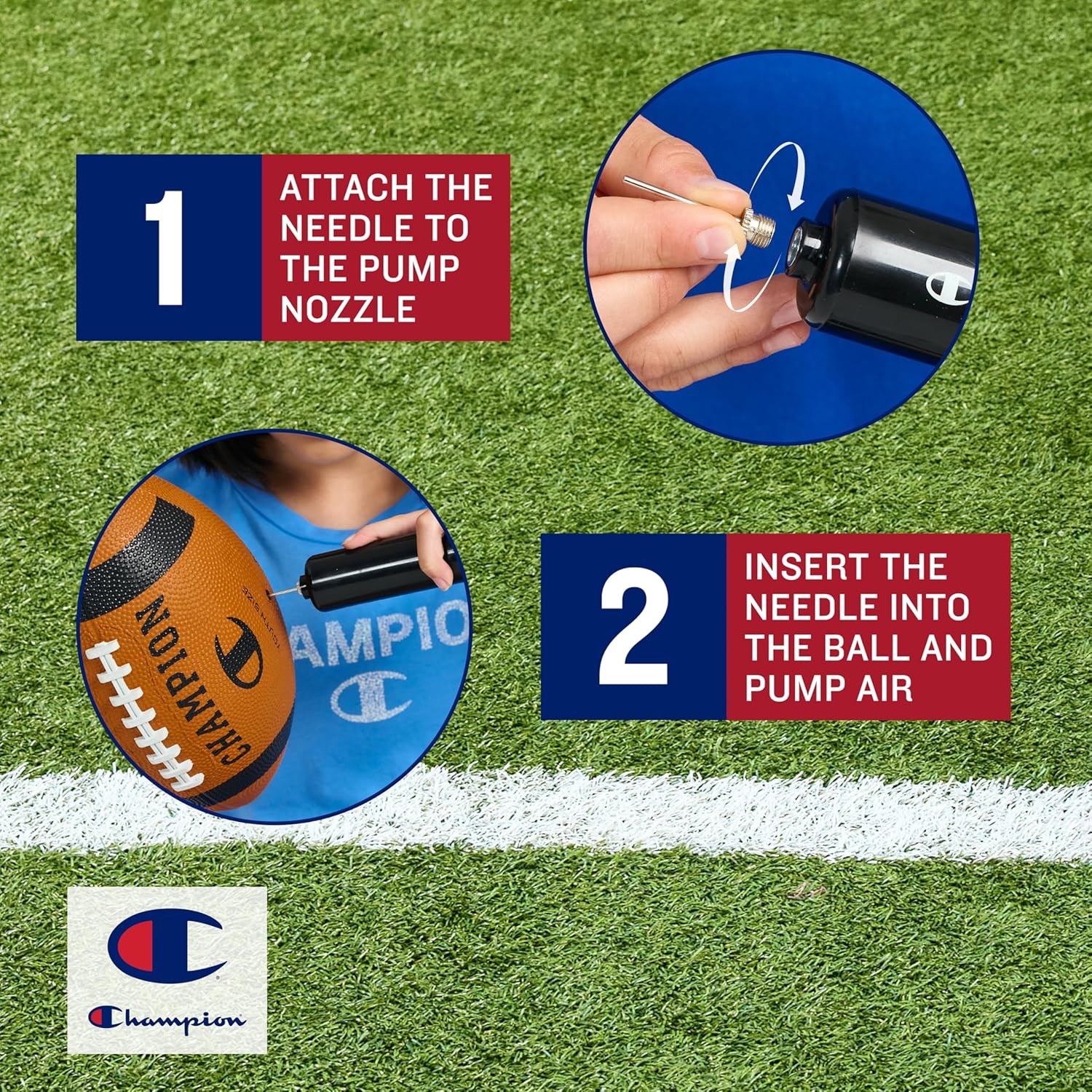 image:imageChampion Blitz Football AllWeather Football Enhanced Grip Durable Rubber Cover and Molded Laces for Outdoor Sports amp Training Includes 6 Ball PumpOptic PinkWhite