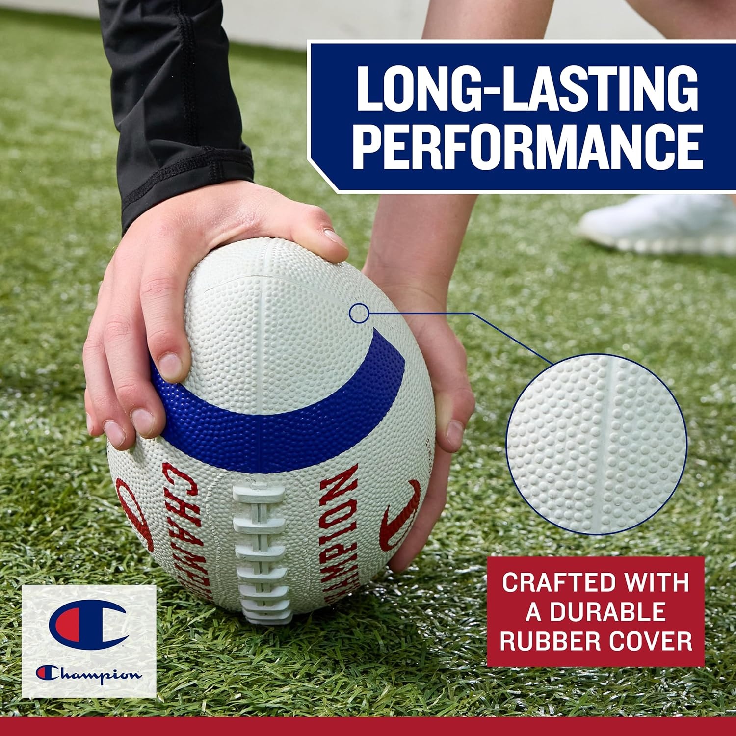 image:imageChampion Blitz Football AllWeather Football Enhanced Grip Durable Rubber Cover and Molded Laces for Outdoor Sports amp Training Includes 6 Ball PumpOptic PinkWhite