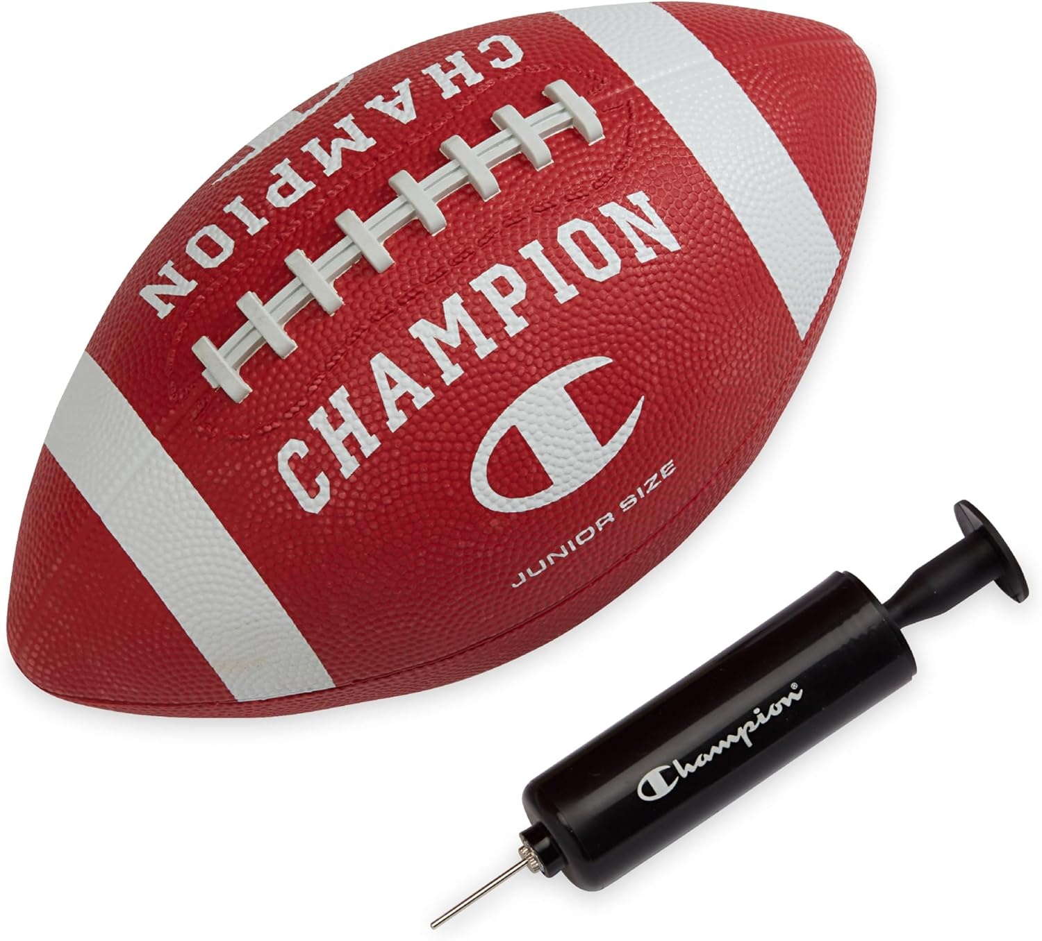 image:imageChampion Blitz Football AllWeather Football Enhanced Grip Durable Rubber Cover and Molded Laces for Outdoor Sports amp Training Includes 6 Ball PumpTango RedWhite