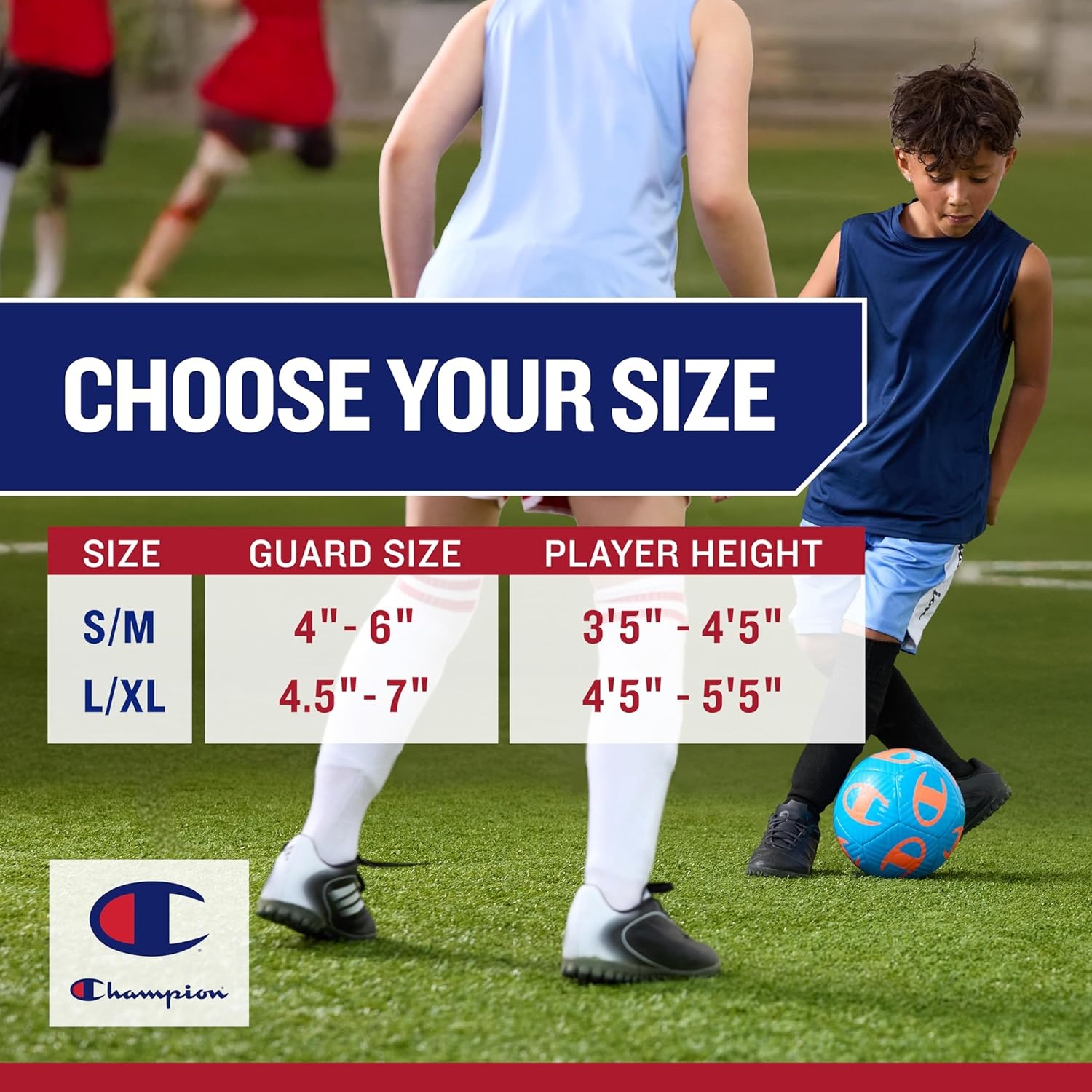 image:imageChampion Defender Elite Youth Soccer Shin Guards Slipin Curved Plastic Plate and EVA Foam Interior for a Contoured Fit for BoysGirls Soccer GameSmallMedium