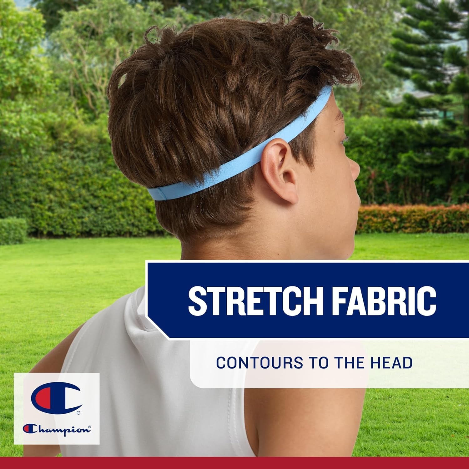 image:imageChampion Game Day Headbands 3Pack NonSlip Silicone Grip Athletic Headbands One Size Fits MostWHITETANGO REDMEDIEVAL BLUE